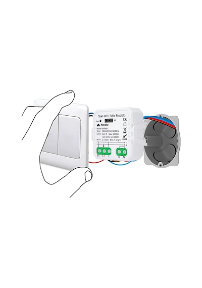 Tuya Uyumlu Tekli Wifi Akıllı Anahtar 10a - 220v Röle - Tek Çıkışlı, Anahtar Girişli, Google Standart