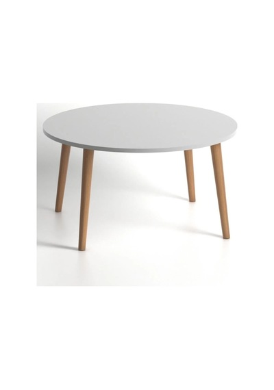 Faymend 70cm Yuvarlak Orta Sehpa Beyaz Beyaz