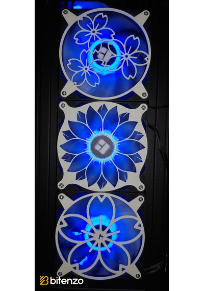 Çiçek Temalı 3 Lü 120x120 Mm Oyun Pc Aksesuarı, Masaüstü Bilgisayar Fan Kapağı Fan Kapağı Seti Beyaz