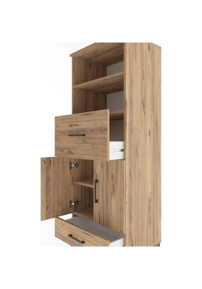 Hyperion Dolap 4 Raflı 2 Çekmeceli 2 Kapaklı 60x44x163 Çam-çam Atlas Çam