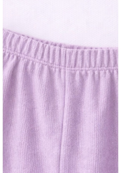 For My Baby Fitilli Kumaş 2 Li Kız Bebek Takım Şortlu Yazlık Lila