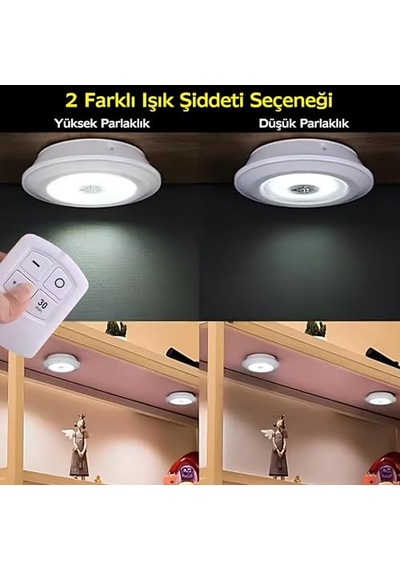' Lü Uzaktan Kumandalı Kablosuz Led Spot Lambalar Pratik Ve Şık Aydınlatma Çözümü Diğer