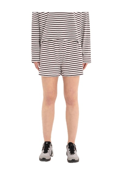 Inguz - Stripe Pamuk Şort Beyaz - Siyah