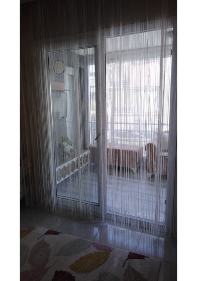 İp Model Kırık Beyaz Renk İp Perde 300 270 Cm - 2 Mm Şerit Kırık Beyaz