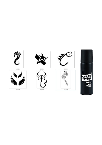 Airbrush Tattoo Balık Akrep Spray Tattoo Geçici Siyah Sprey Dövme Seti Siyah