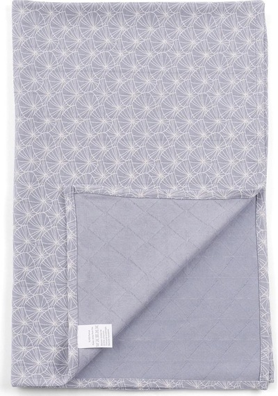 Çift Katlı Müslin Örtü Ve Kese Seti 100X100 Cm Mavi Yapraklar - Mavi