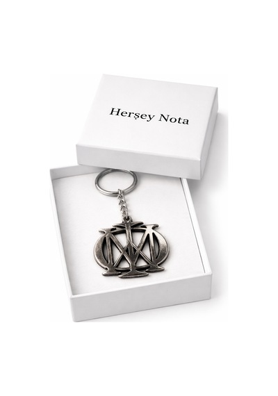 Unisex Metal Harf Tasarım Anahtarlık Gümüş Renk Kadın Erkek Aksesuar