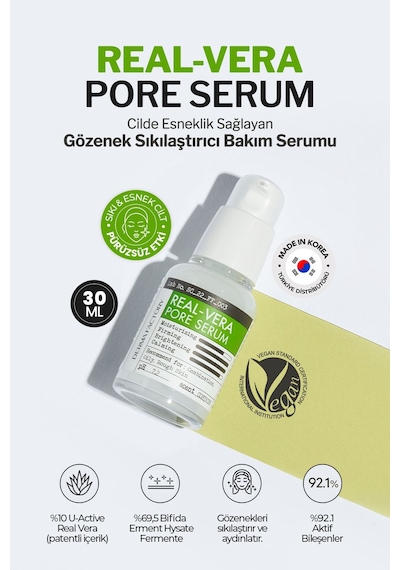 Derma Factory Gözenek Sıkılaştırıcı Bakım Serumu Derma Factory Real Vera Pore Serum 30 ML