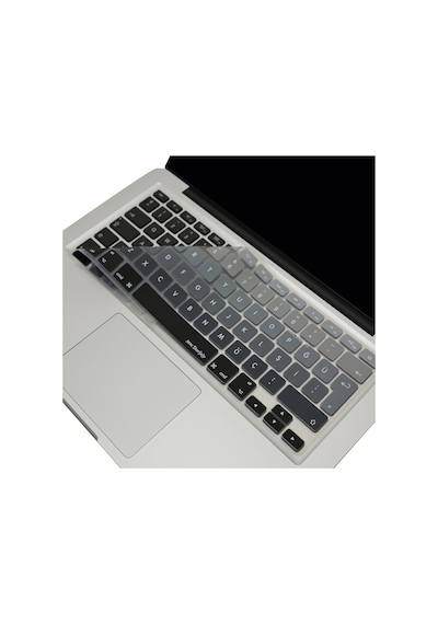 Apple Uyumlu MacBook Air Pro Klavye Koruyucu Türkçe Q Ombre Eski Usb Li Model 2008/2017 Yılı İle Siyah Gri