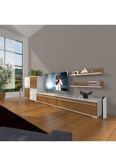 Decoraktiv Eko On Mdf Std Tv Ünitesi Tv Sehpası Beyaz - Ceviz