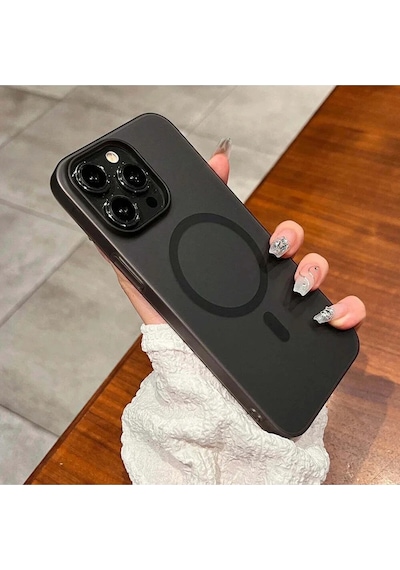 Apple iPhone Uyumlu 16 Pro Tuna Buzlu Sert İnce Magsafe Telefon Kılıfı Çok Renkli