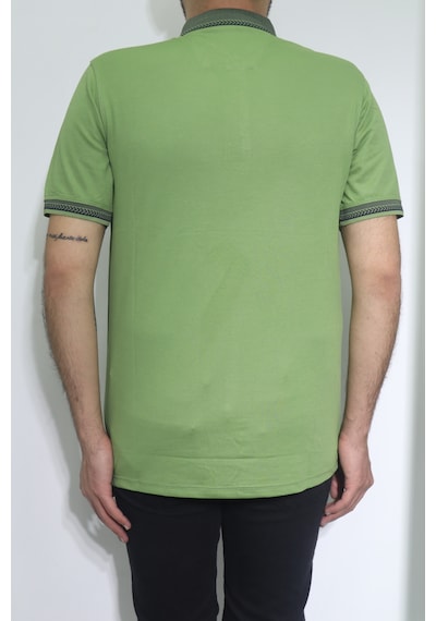 Dmctekstil Santa Erkek Düz Spor Kesim Rahat Kalıp Polo Yaka T-shirt Yeşil
