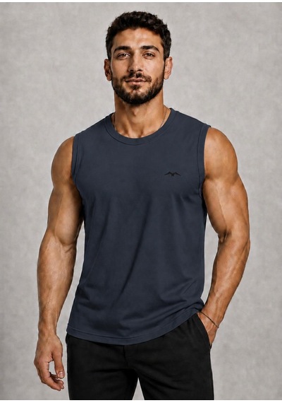Axxel Erkek Füme Bisiklet Yaka Kolsuz T-shirt-d690