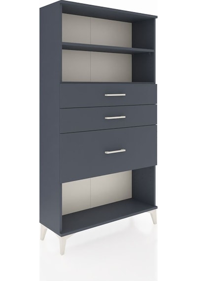 Arges Dolap 2 Raflı 3 Çekmeceli 88x30x163 Antrasit-antrasit Antrasit