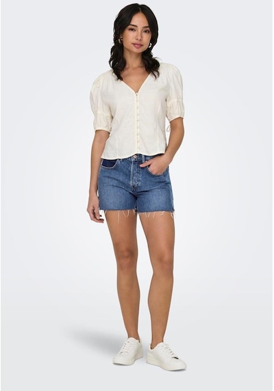 Only Onlcarly Mw Reworked Denim Şort Cro 15323765 Mavi 001