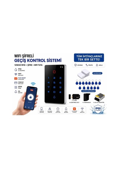 Sonex Wifi Tuya Rfıd Akıllı Şifreli Geçiş Kontrol Sistemi Seti