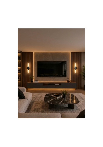 Giveka Dekoratif Led Duvar Apliği Modern Özel Tasarım, Pilli Ve 220v Elektrik İle Çalışan İç Mekân Aydınlatma Siyah - 937276529 Siyah