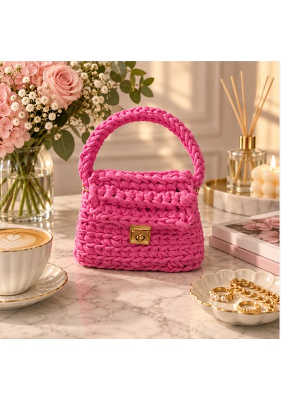 Pembe Penye Mini El Çantası
