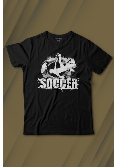 Kendim Seçtim Soccer Röveşata Gol Atan Futbolcu Taktik Baskılı Tişört Çocuk T-shirt 001
