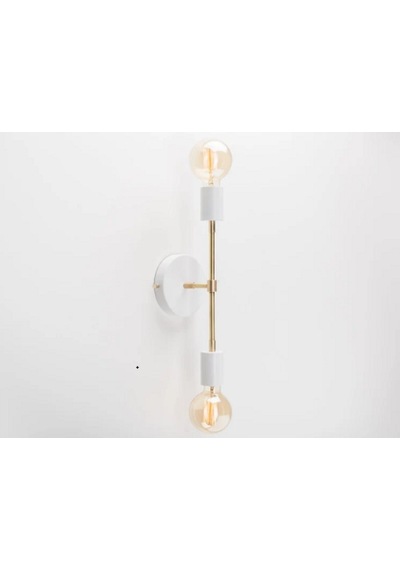 Riolight Retro,vintage,rustik Beyaz 2xe27 Duylu Metal Ayna Üstü Duvar Aplik Beyaz