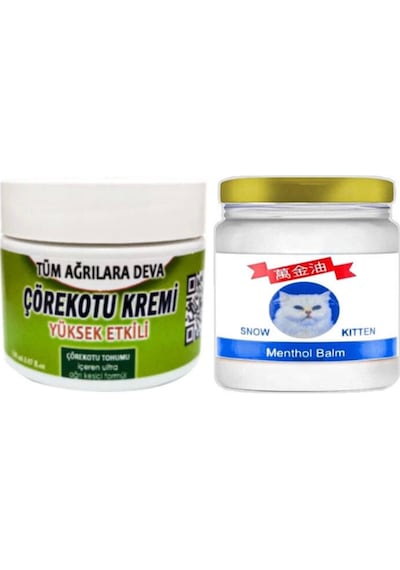 Süper Çörek Otu Kremi Orta Boy 100 Ml Krem - Snow Kitten Menthol Balm 50 Ml
