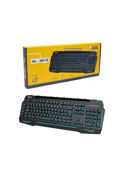 Hello HL-4616 4 Makro Tuşlu Işıklı Kablolu Gaming Q Klavye Hello HL-4616 4 Makro Tuşlu Işıklı Kablolu Gaming Q Klavye