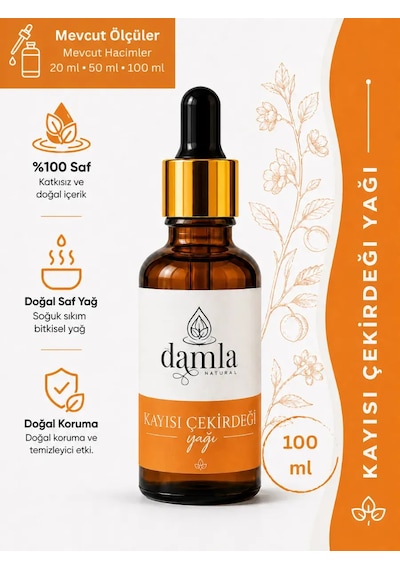 Biodamla Natural Kayısı Çekirdeği Yağı 100 Ml