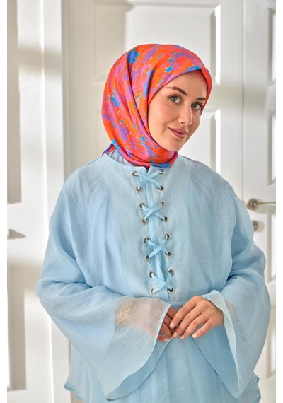 Silk Home Velora Eşarp 161001-33 Mor, Mavi, Turuncu