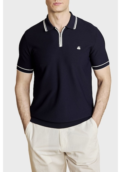 Brooks Brothers Erkek Polo Yaka Kazak Bbss26mkl007388 Lacivert Kırık Beyaz