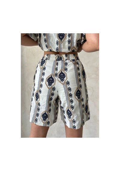 Verymoda Nakışlı Şort D2864 Taş