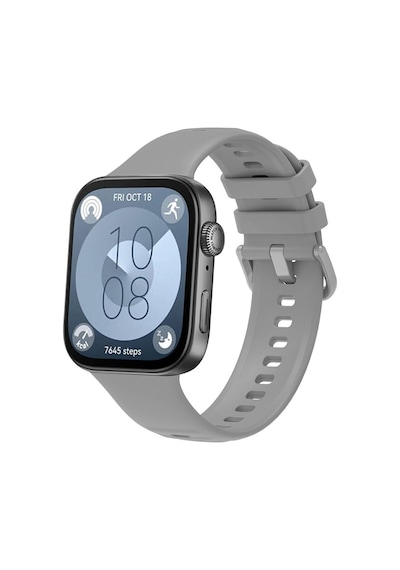 Ekılıf - Huawei Watch Fit 3 Uyumlu - Kordon Band Serisi Klasik Kordon Silikon Strap Kayış - Gri