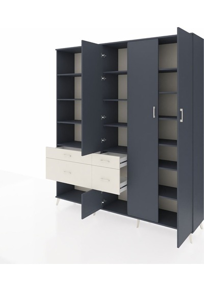 Hyperion Dolap 14 Raflı 4 Çekmeceli 4 Kapaklı 220x44x243 Antrasit-antrasit/aytaşı Antrasıt/aytası Hyperion Dolap 14 Raflı 4 Çekmeceli 4 Kapaklı 220x44x243 Antrasit-antrasit/aytaşı Antrasıt/aytası