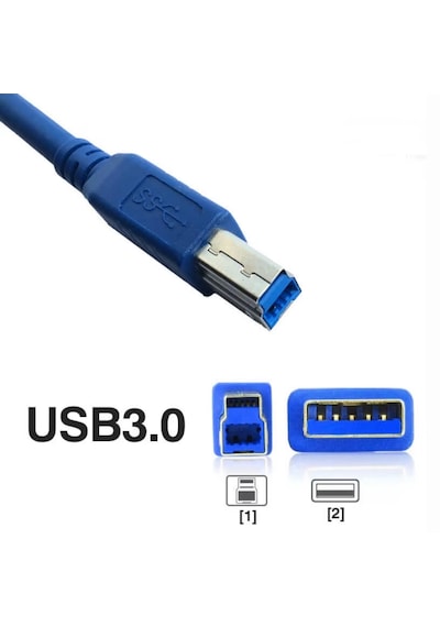 4773 Usb 3.0 To Type B Erkek Yazıcı Kablosu 5gbps Printer Ara Data Kablo 3m
