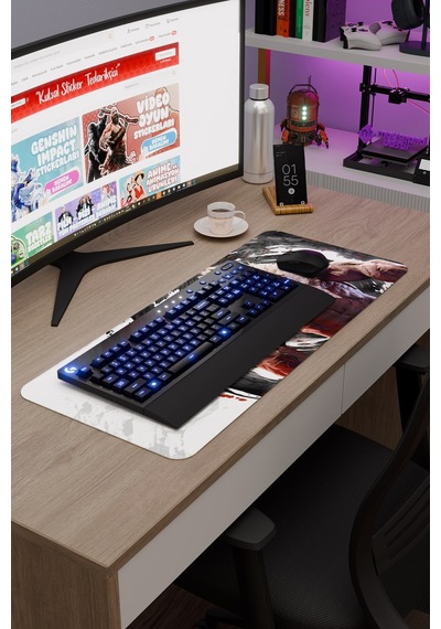 Street Fighter Kaymaz Dikişli Kauçuk Oyuncu Mousepad V4 - 70x30 Xl Gaming Mouse Pad Fare Altlığı