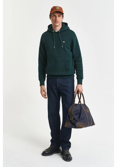 Gant Erkek Yeşil Regular Fit Kapüşonlu Sweatshirt-11125 Yeşil