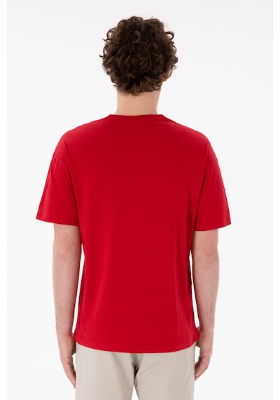 U.S. Polo Assn. Erkek Comfort Fit Bisiklet Yaka Kırmızı Tişört 50306450-VR030