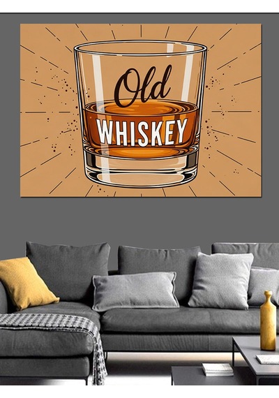Old Whiskey Klasik Tasarım Dekoratif Kanvas - Mdf Ahşap Tablo
