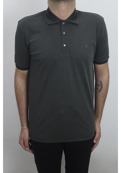 Santa Dmctekstil Erkek Düz Klasik Kesim Rahat Kalıp Polo Yaka T-shirt Haki