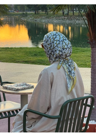 Qalortex Scarf Pamuklu Pera Desen Eşarp - Antrasit