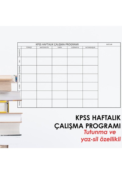 Kpss Çalışma Planlayıcı Statik Kağıt Tahta
