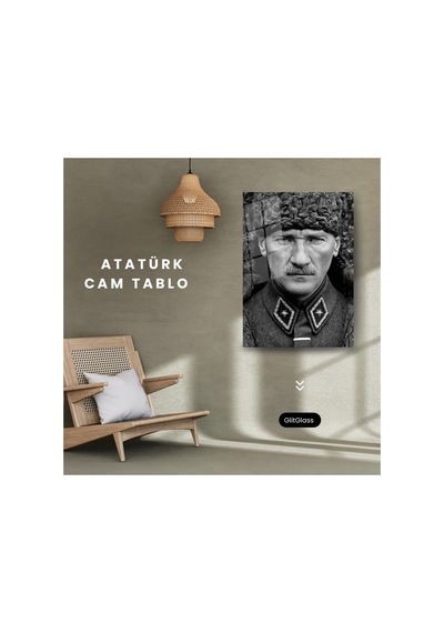 Atatürk Askeri Üniformalı Siyah Beyaz Fotoğraf Temperli Cam Tablo Atatürk Temalı Dekoratif Duvar Tablosu, Salon, Ofis Ve Çalışma Alanı Dekoru, Atatürk Askeri Üniformalı Siyah Beyaz Fotoğraf Temperli Cam Tablo Atatürk Temalı Dekoratif Duvar Tablosu, Salon, Ofis Ve Çalışma Alanı Dekoru,