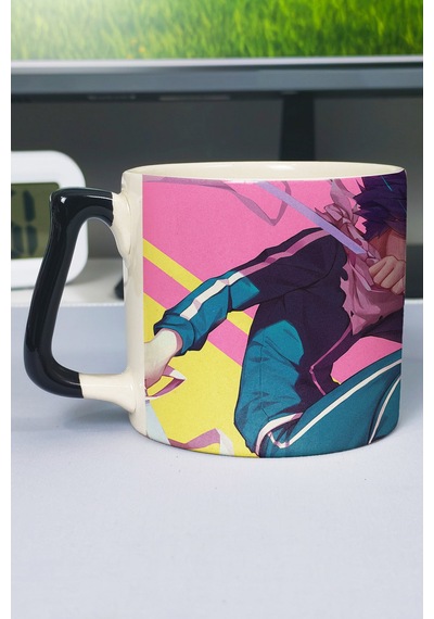 Noragami Anime Baskılı Seramik Lüks Kupa 1 Adet Özel Siyah Kulp Dalga Kulp V3d Çok Renkli