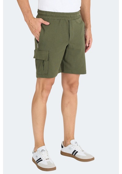 Slazenger Neck I Erkek Fermuar Cepli Haki Şort Haki