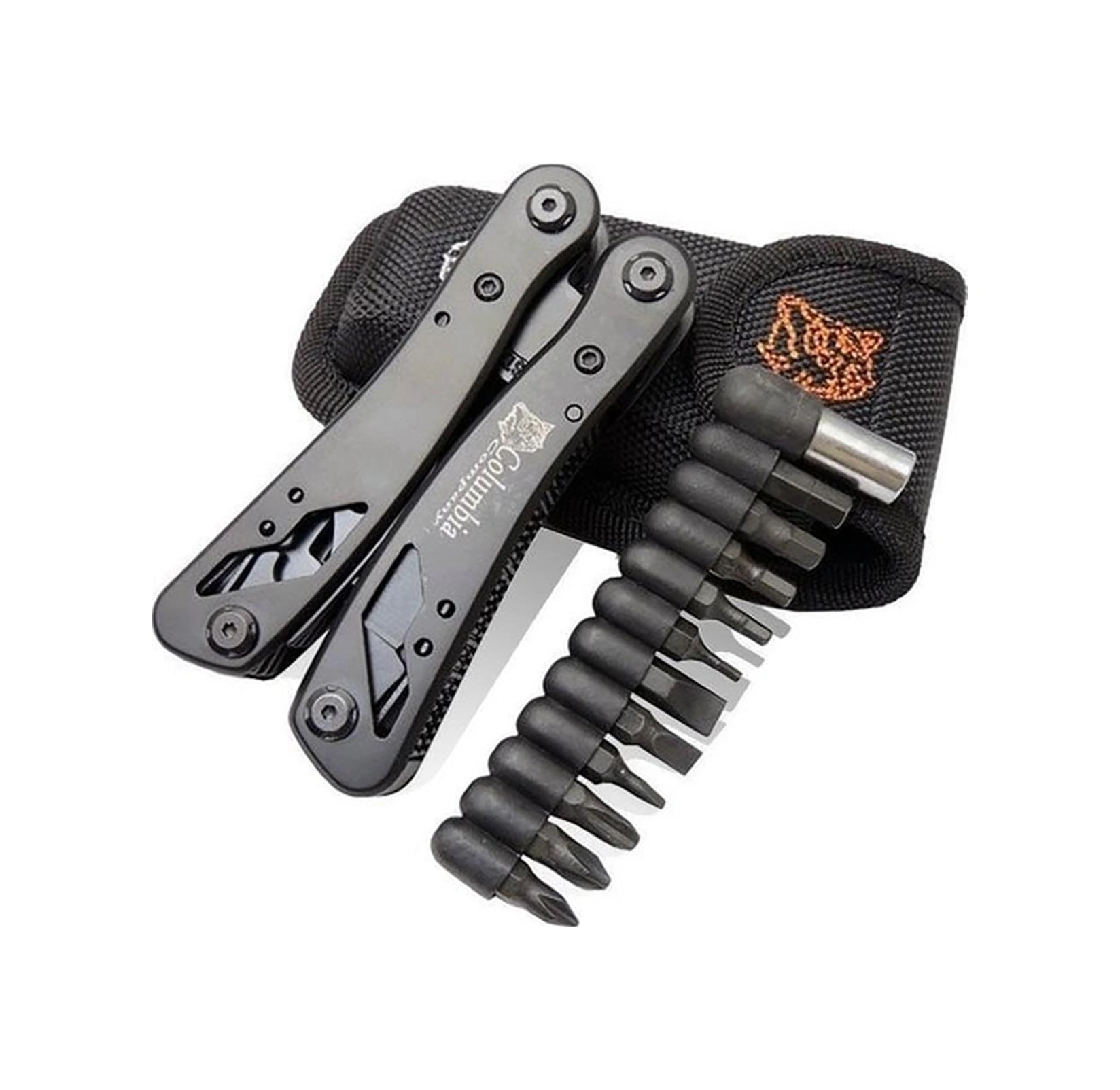 Columbia Kamp Çok Amaçlı El Aleti, 9 Multi Tool, Testere, Pense, Tornavida, Siyah