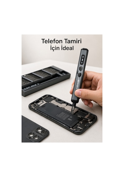 Elektrikli Hassas Tornavida Seti Şarjlı 68 Parça Elektronik Telefon Laptop Tamir Kiti Dijital Ekranlı