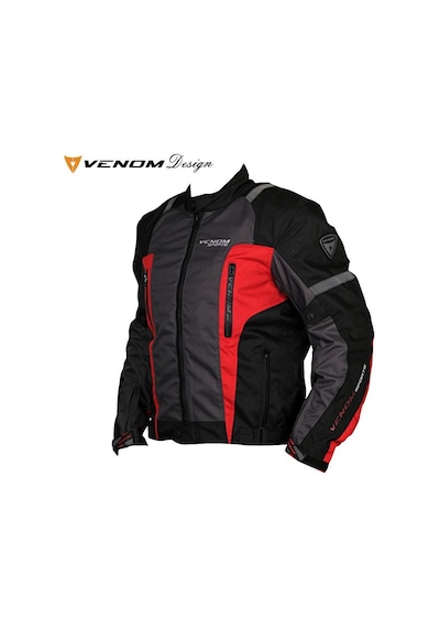 Venom Aır Racıng Motosiklet Ceketi - Siyah & Kırmızı