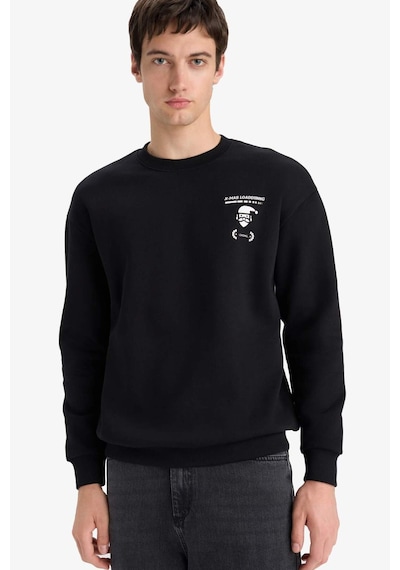 Defacto Boxy Fit Baskılı Sweatshirt F2626ax25wnbk81 Siyah-bk81