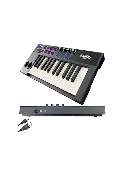 Midex Midi-25 PRO Midi Klavye 25 Tuşlu Midi Keyboard 8 Pad