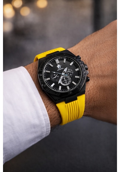Audemars Piguet Model Silikon Kayış Erkek Kol Saati Sarı - 814725731 Siyah
