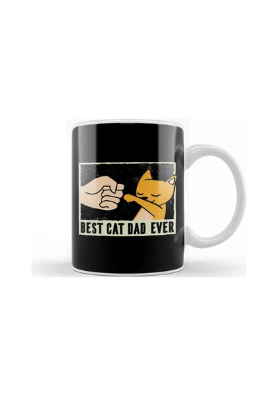Best Cat Dad Ever Funny Cat Daddy Father Day Vintage 09 Kupa Bardak Porselen Karışık